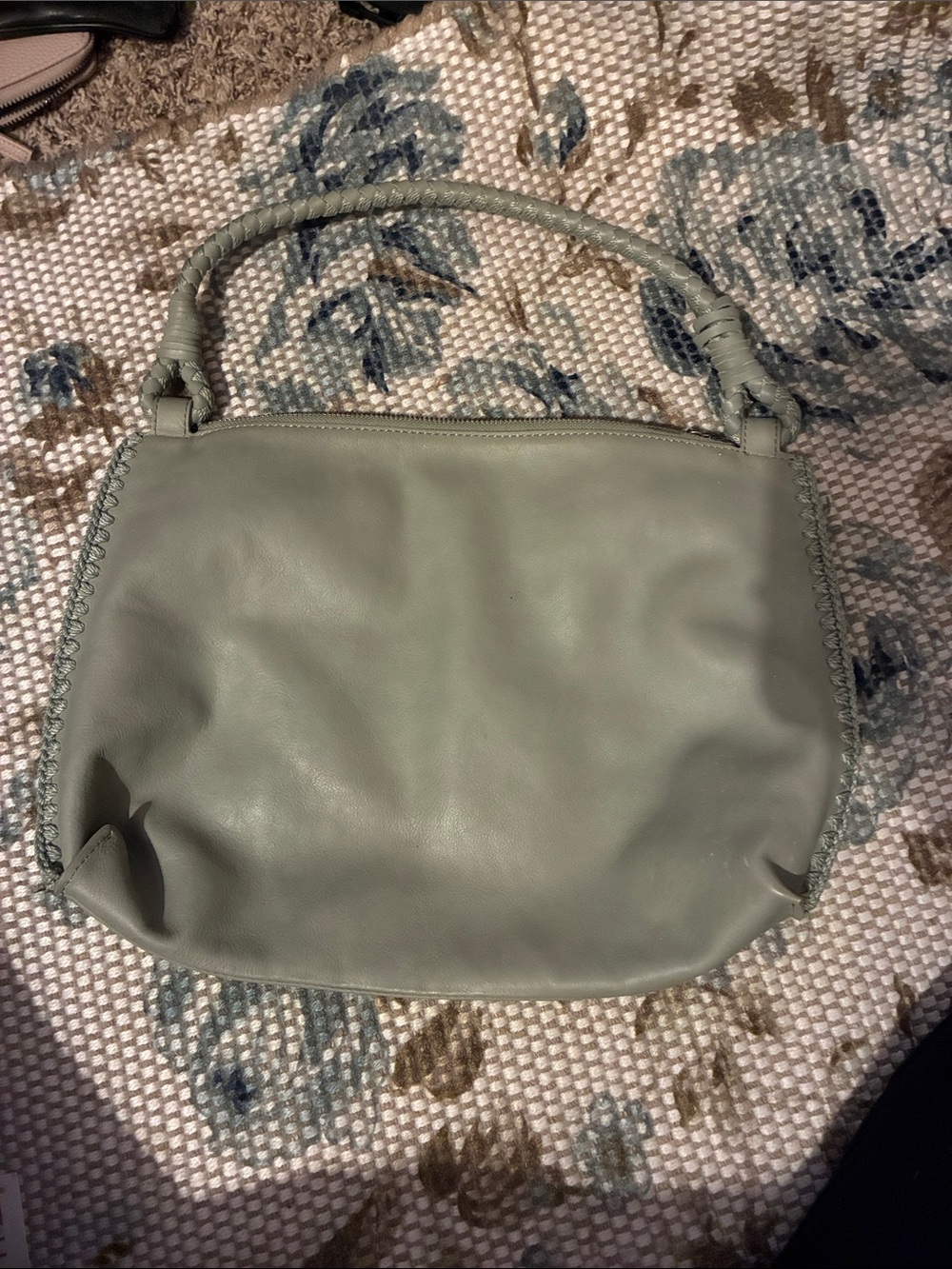 Women's Soft Leather Shoulder Bag in Sage Green